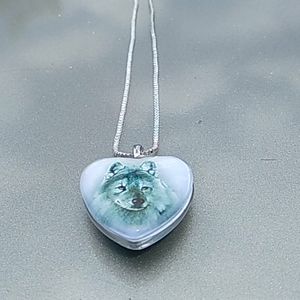 White wolf necklace